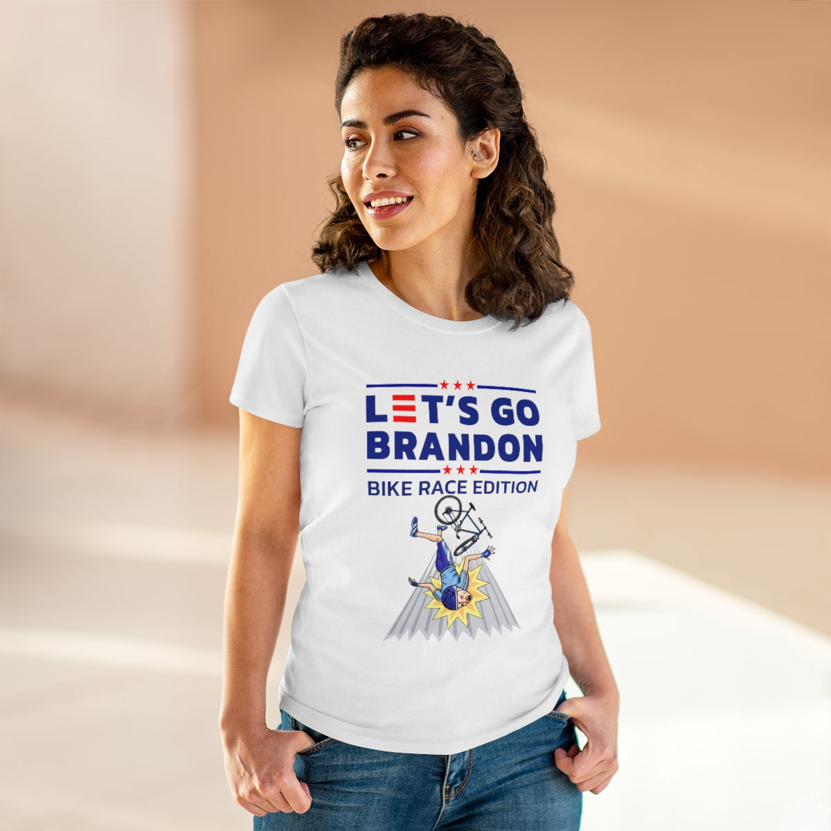 Let's Go Brandon Bike Race Edition | Women's Tee - Rise of The New Media