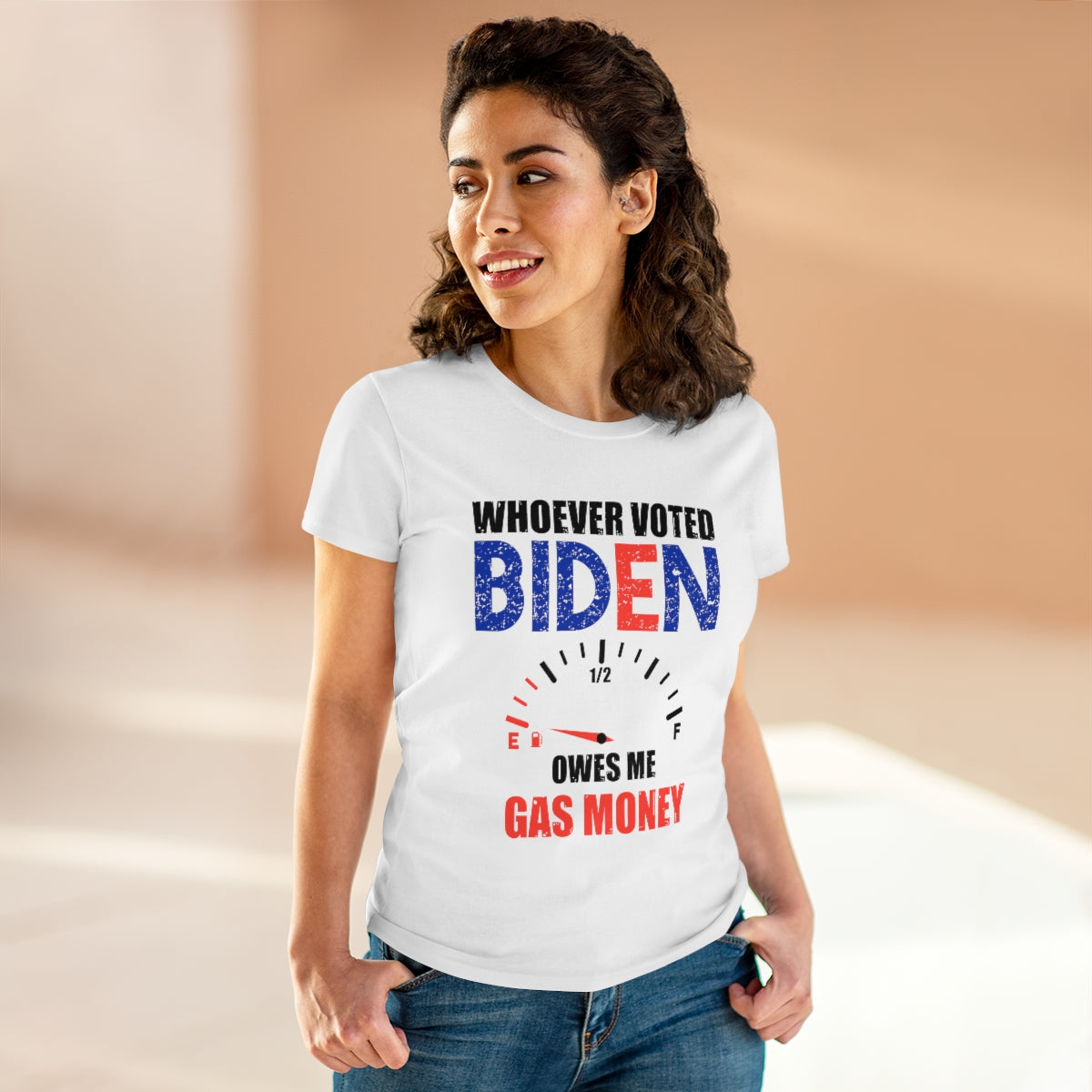 Whoever Voted Biden Owes Me Gas Money | Women's Cotton Tee - Rise of The New Media