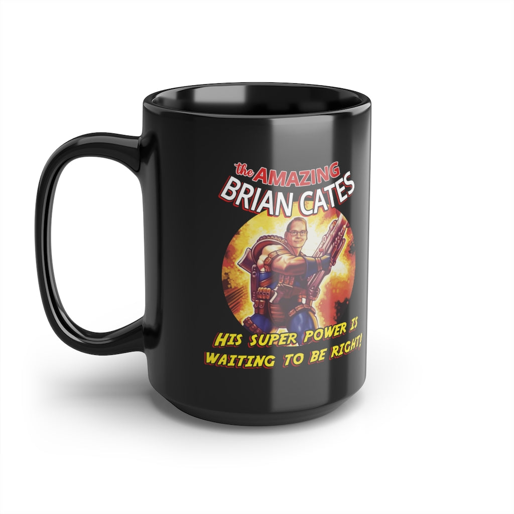 Brian Cates Superhero | 15oz Black Mug - Rise of The New Media