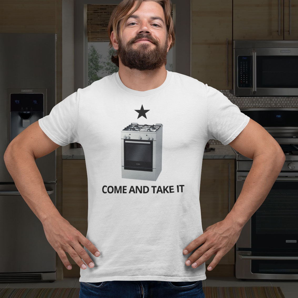 Gas Stove - Come And Take It | Mens/Unisex Short Sleeve T-Shirt - Rise of The New Media