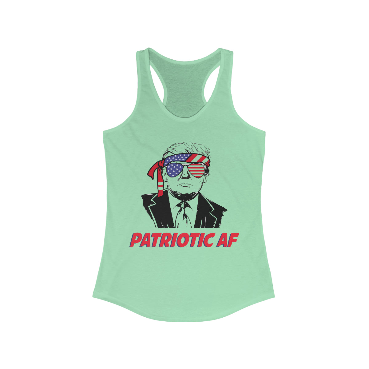 Patriotic AF with Trump | Women's Racerback Tank - Rise of The New Media
