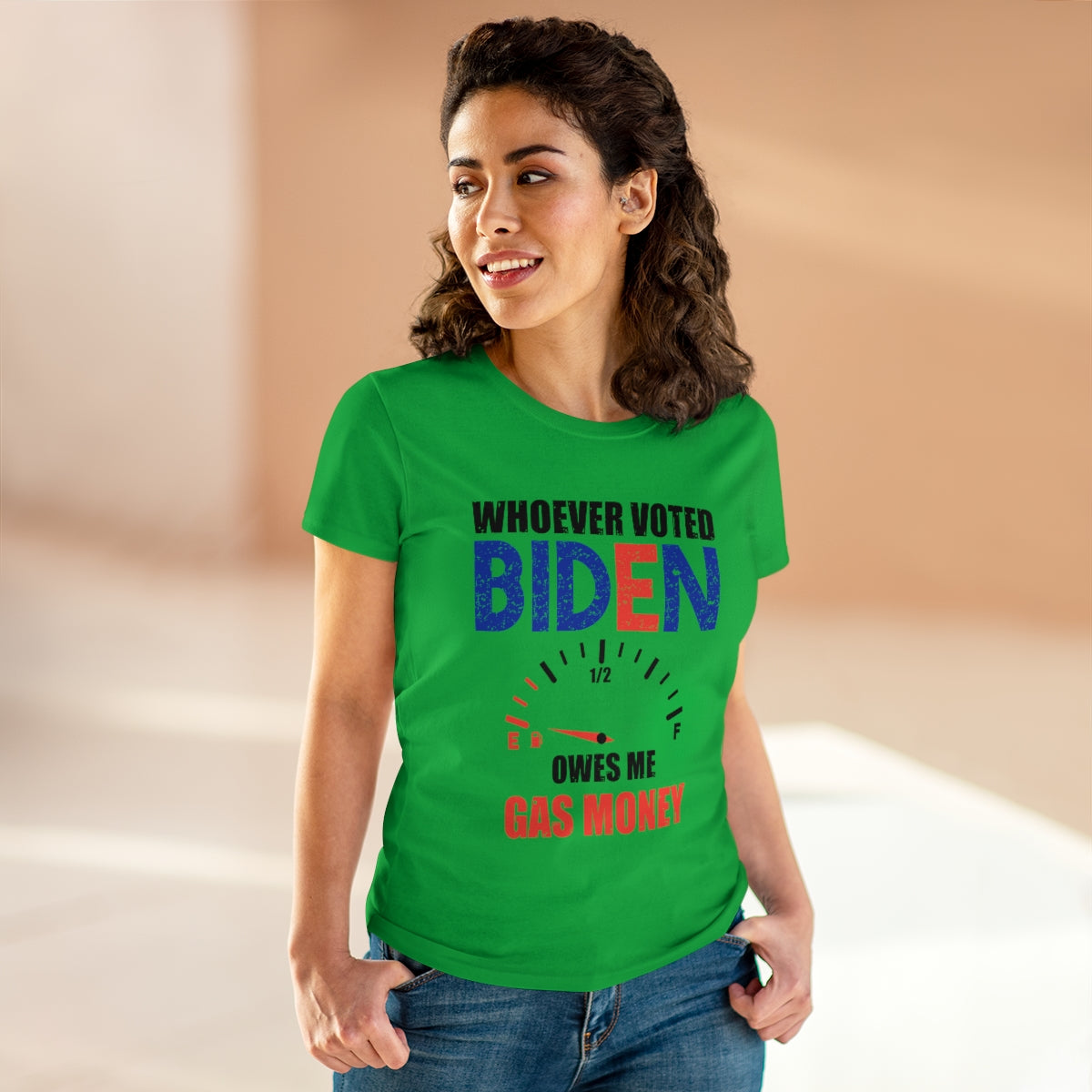 Whoever Voted Biden Owes Me Gas Money | Women's Cotton Tee - Rise of The New Media