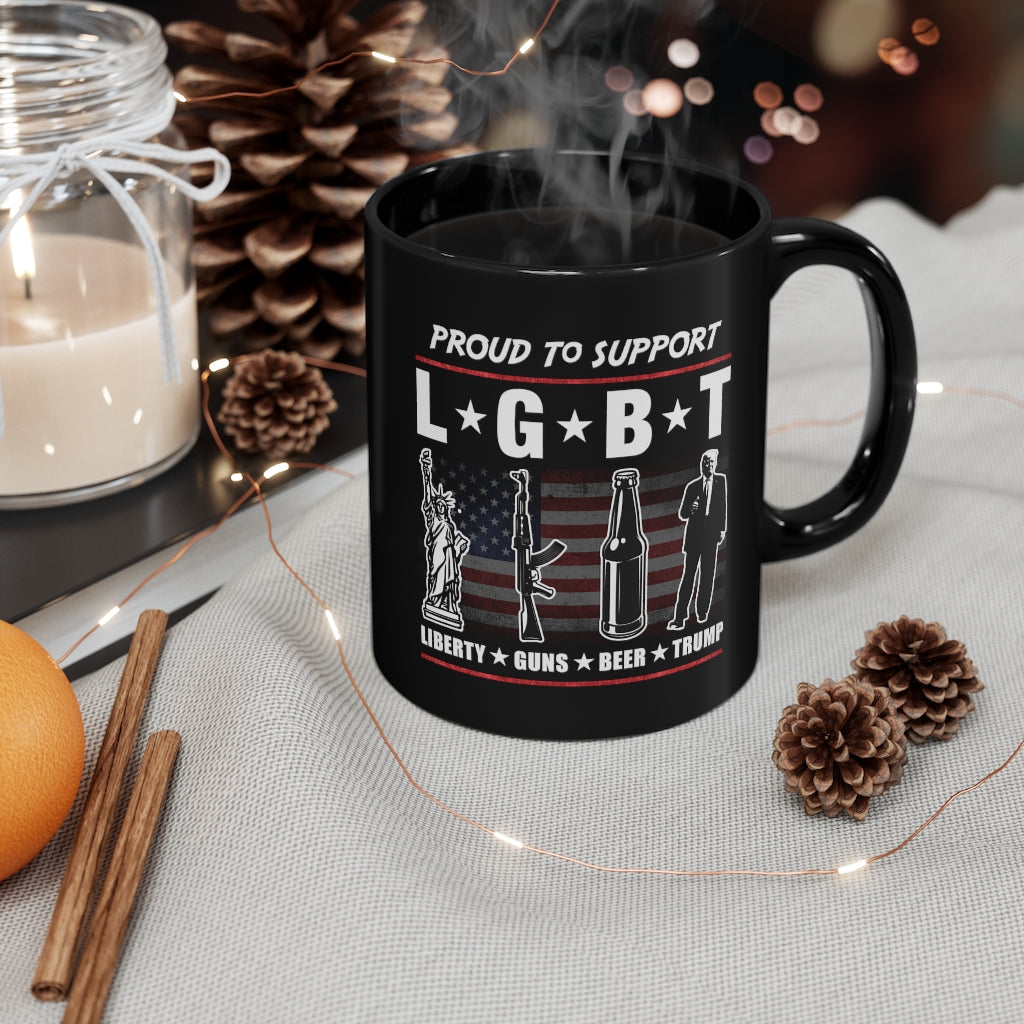 Proud to Support LGBT | 11oz Black Mug - Rise of The New Media