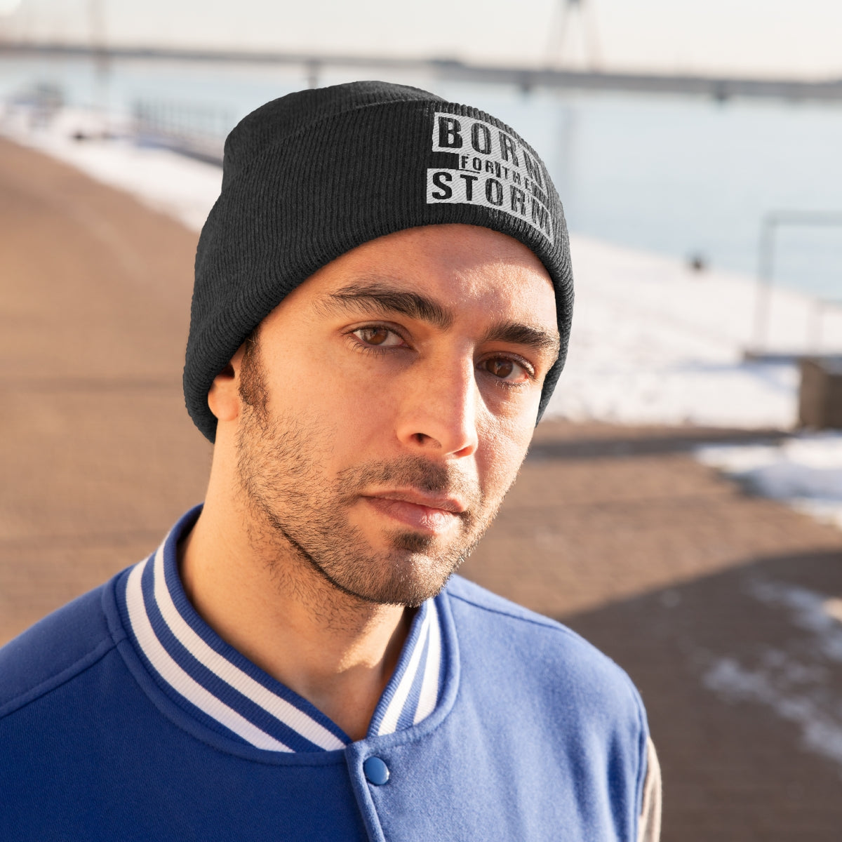 Born For The Storm Black Beanie Hat - Rise of The New Media