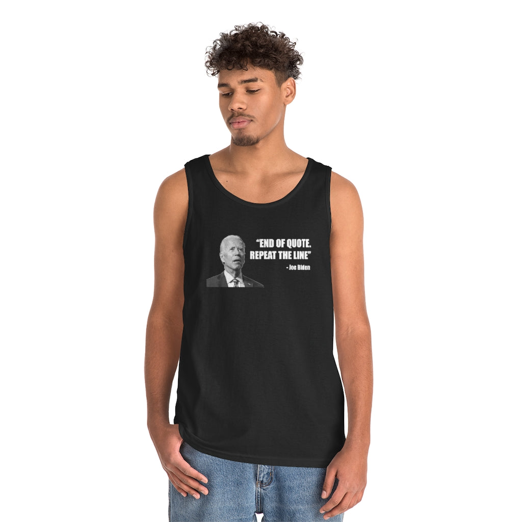 End Of Quote. Repeat The Line | Men's Heavy Cotton Tank Top - Rise of The New Media