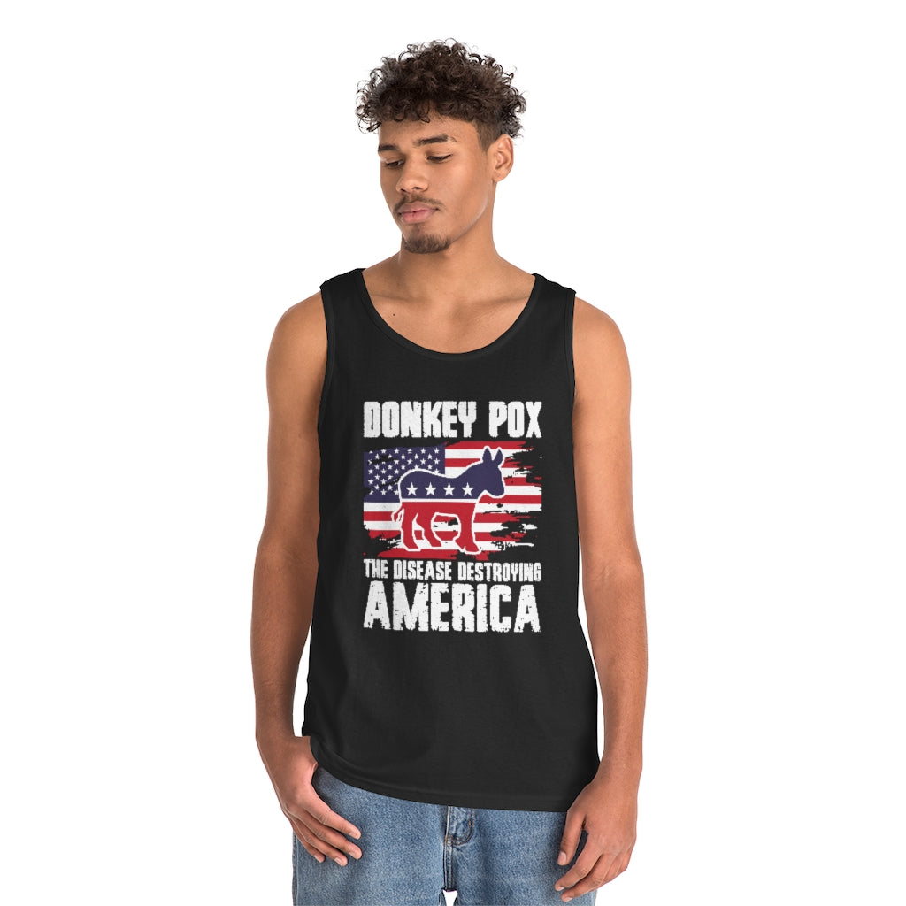 Donkey Pox | Men's Heavy Cotton Tank Top - Rise of The New Media