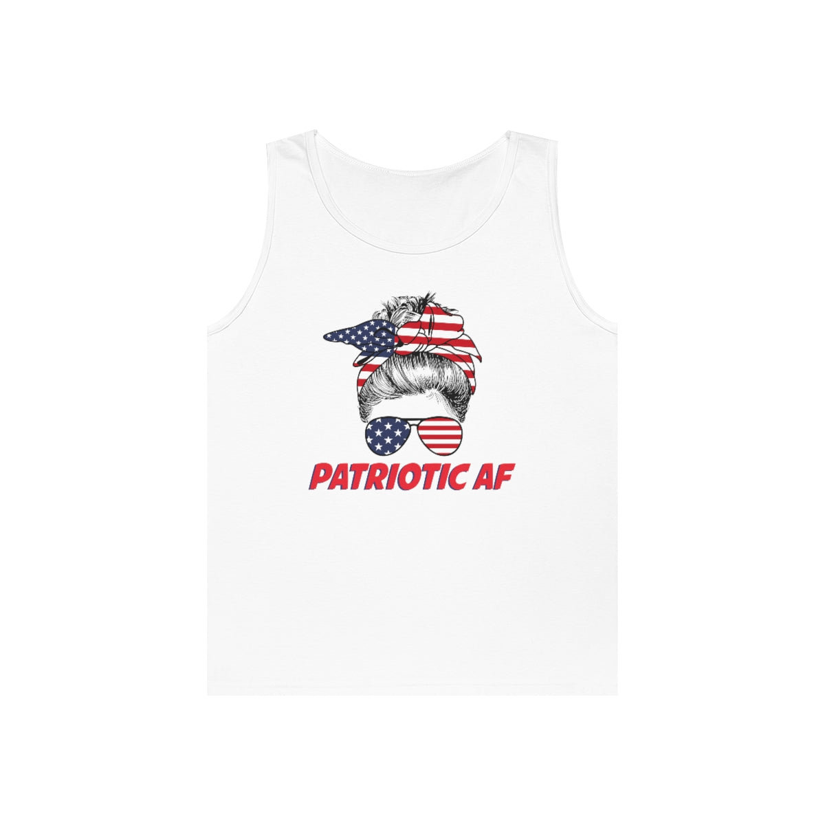 Patriotic AF with USA Mom | Men's Heavy Cotton Tank Top - Rise of The New Media
