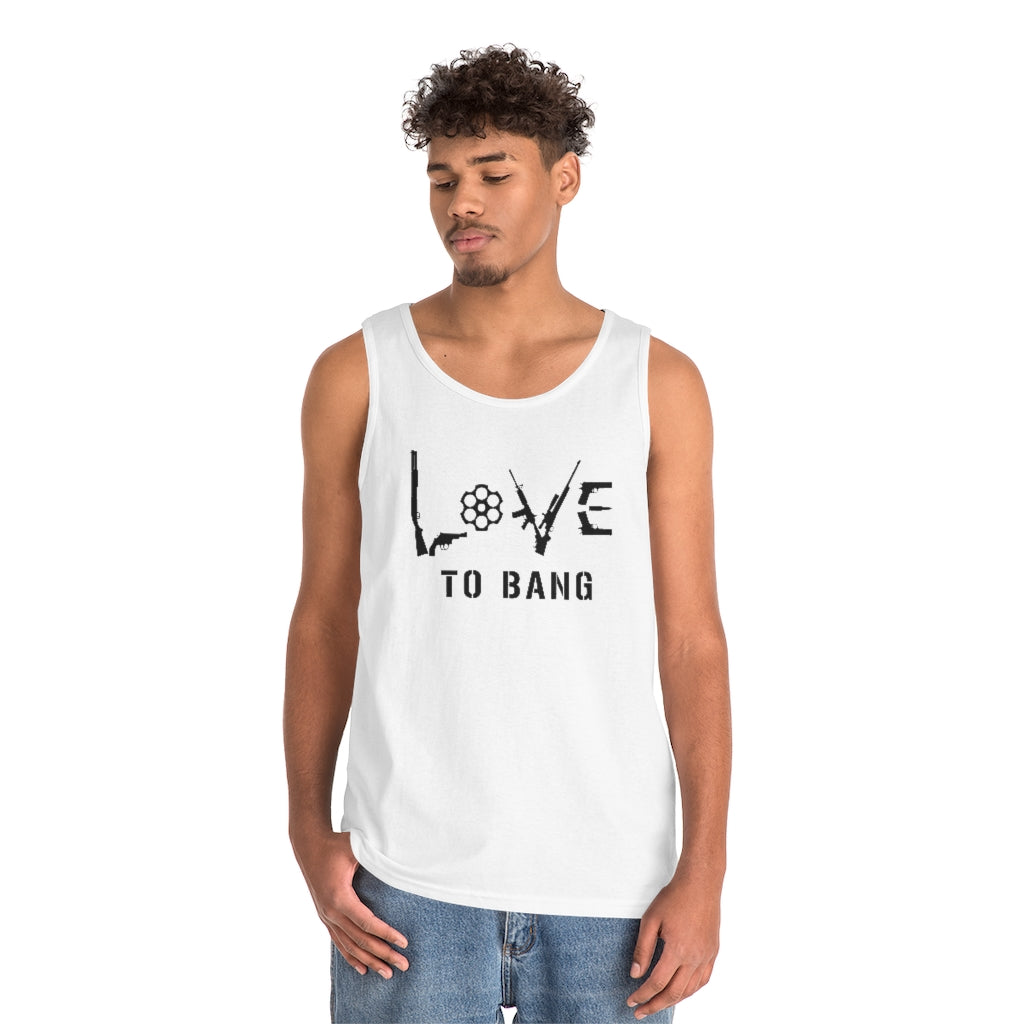 Love To Bang | Men's Heavy Cotton Tank Top - Rise of The New Media