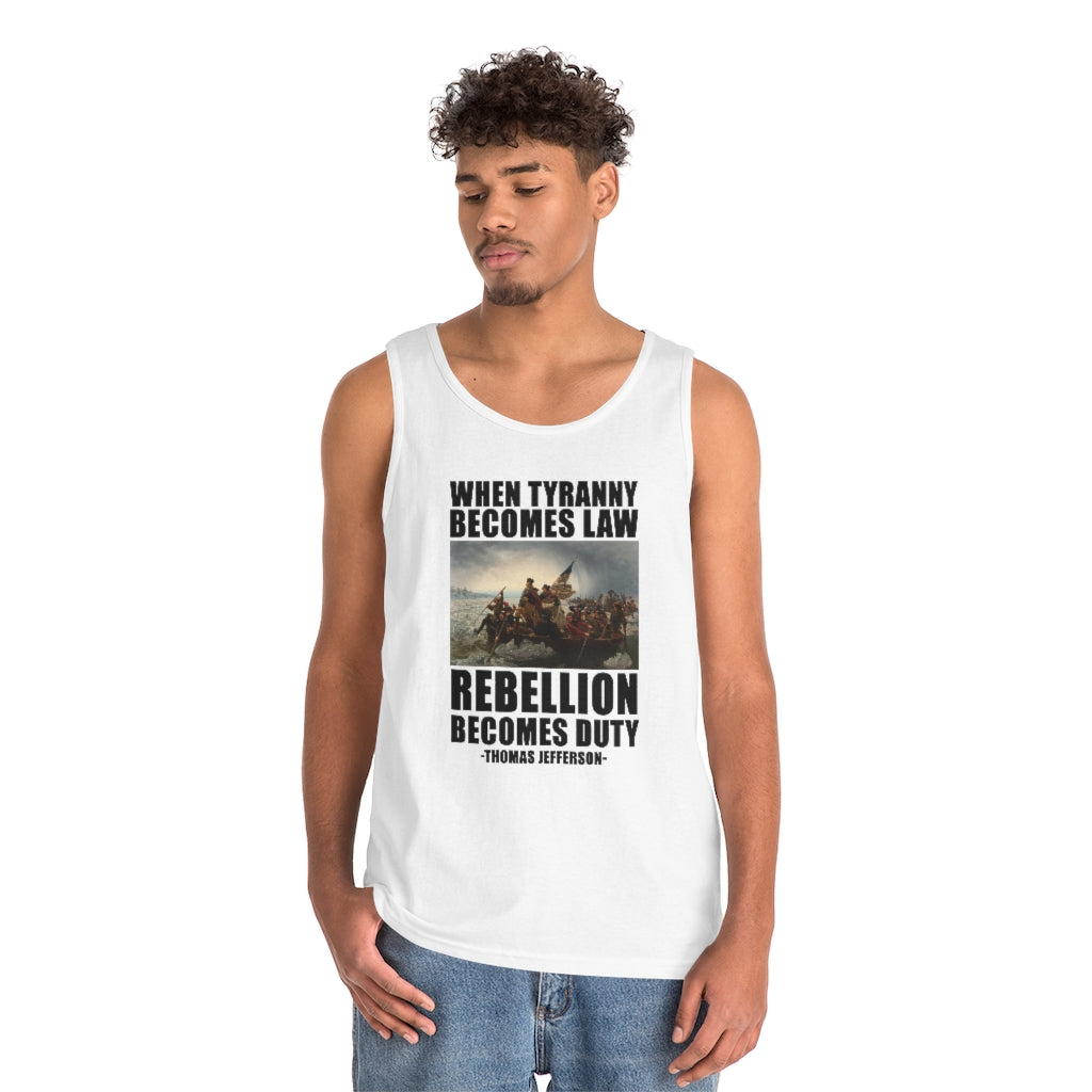 When Tyranny Becomes Law... | Men's Heavy Cotton Tank Top - Rise of The New Media