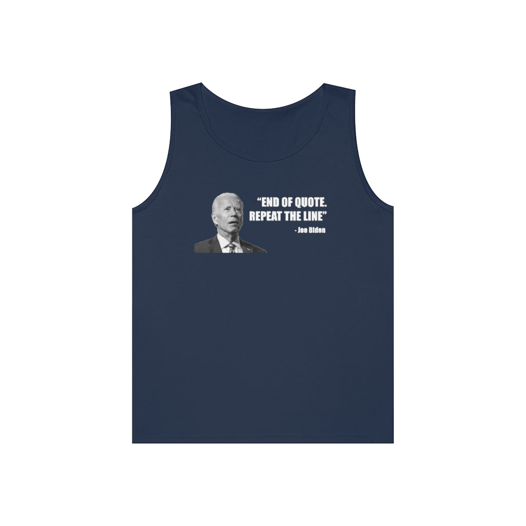End Of Quote. Repeat The Line | Men's Heavy Cotton Tank Top - Rise of The New Media