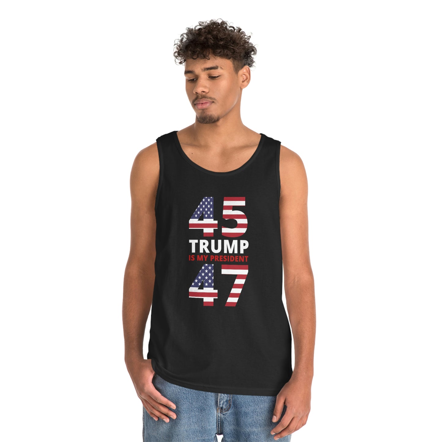 45/47 Trump Is My President | Men's Heavy Cotton Tank Top