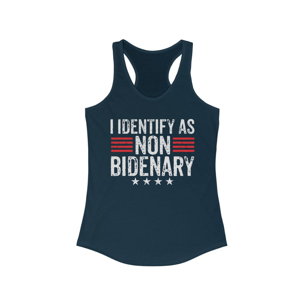 I Identify As Non-Bidenary | Women's Racerback Tank - Rise of The New Media