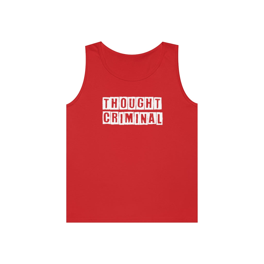 Thought Criminal | Men's Heavy Cotton Tank Top - Rise of The New Media