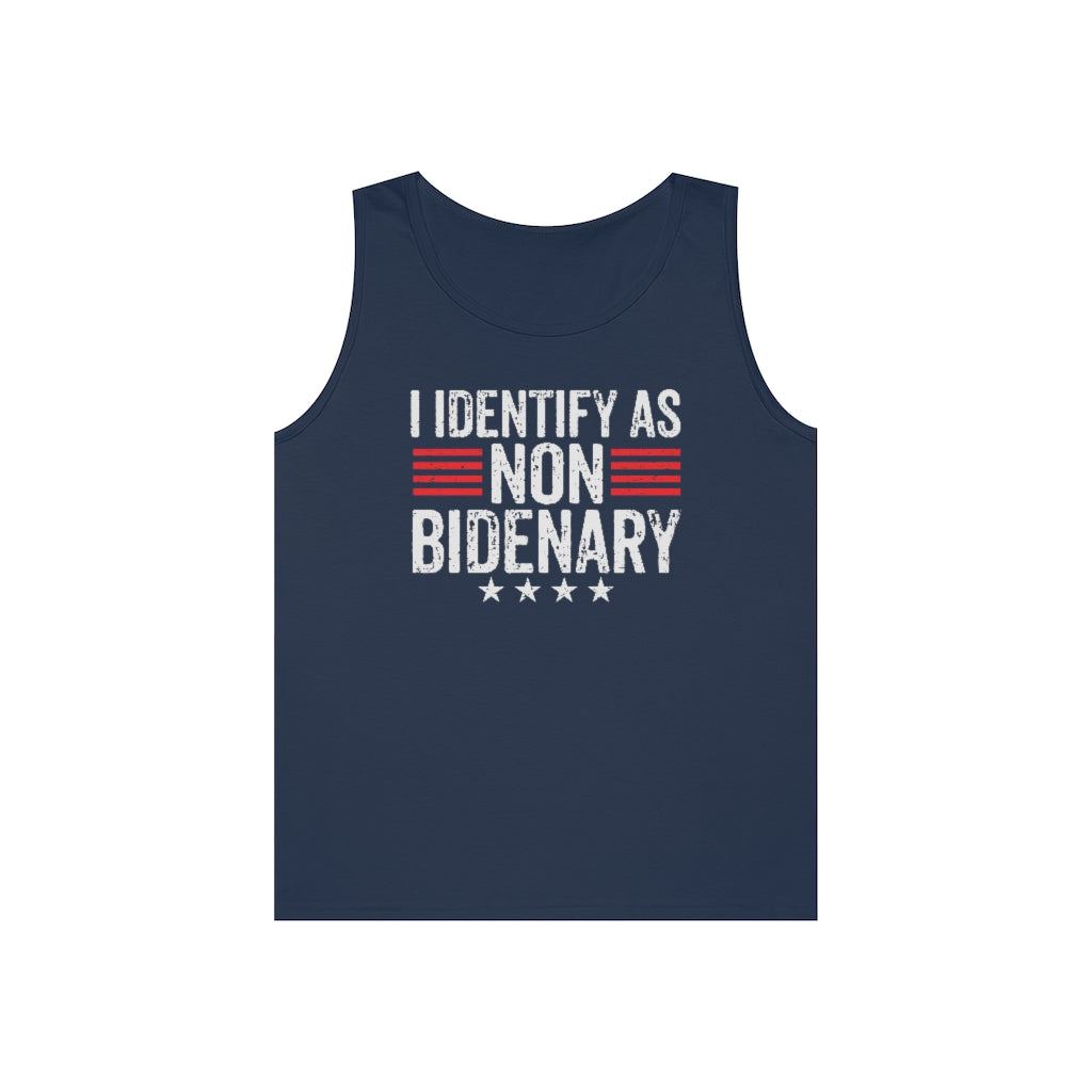 I Identify As Non-Bidenary | Men's Heavy Cotton Tank Top - Rise of The New Media