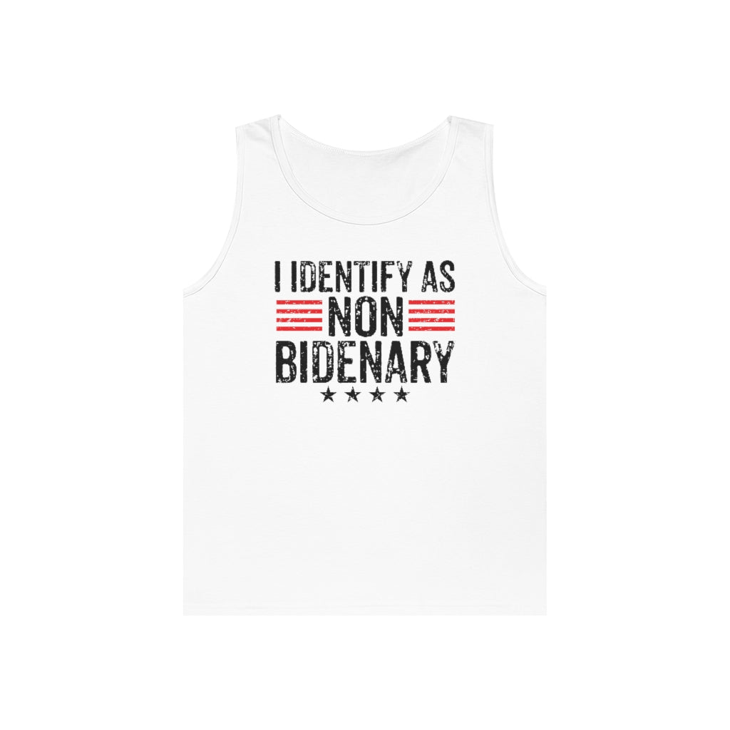 I Identify As Non-Bidenary | Men's Heavy Cotton Tank Top - Rise of The New Media