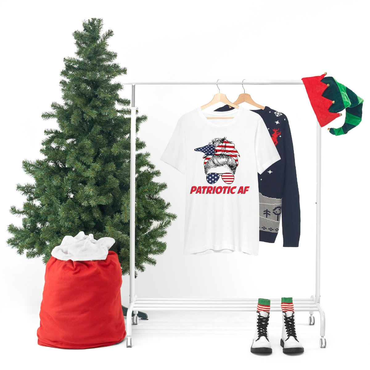Patriotic AF with USA Mom | Mens/Unisex Short Sleeve T-Shirt - Rise of The New Media