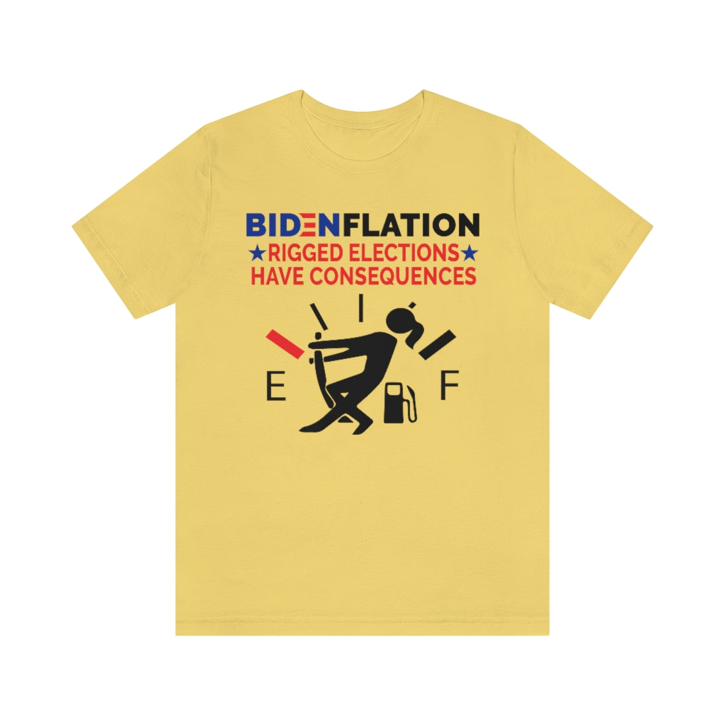 Bidenflation | Mens/Unisex Short Sleeve T-Shirt - Rise of The New Media