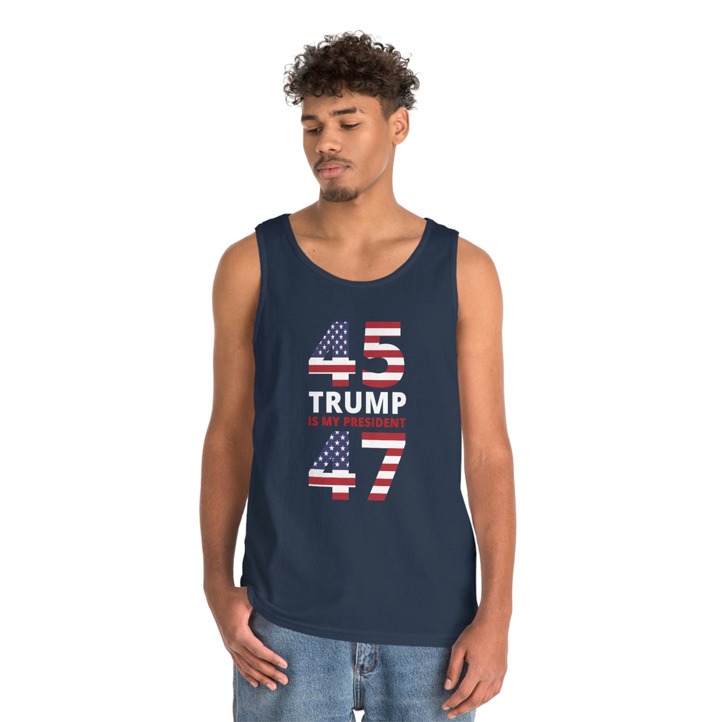 45/47 Trump Is My President | Men's Heavy Cotton Tank Top