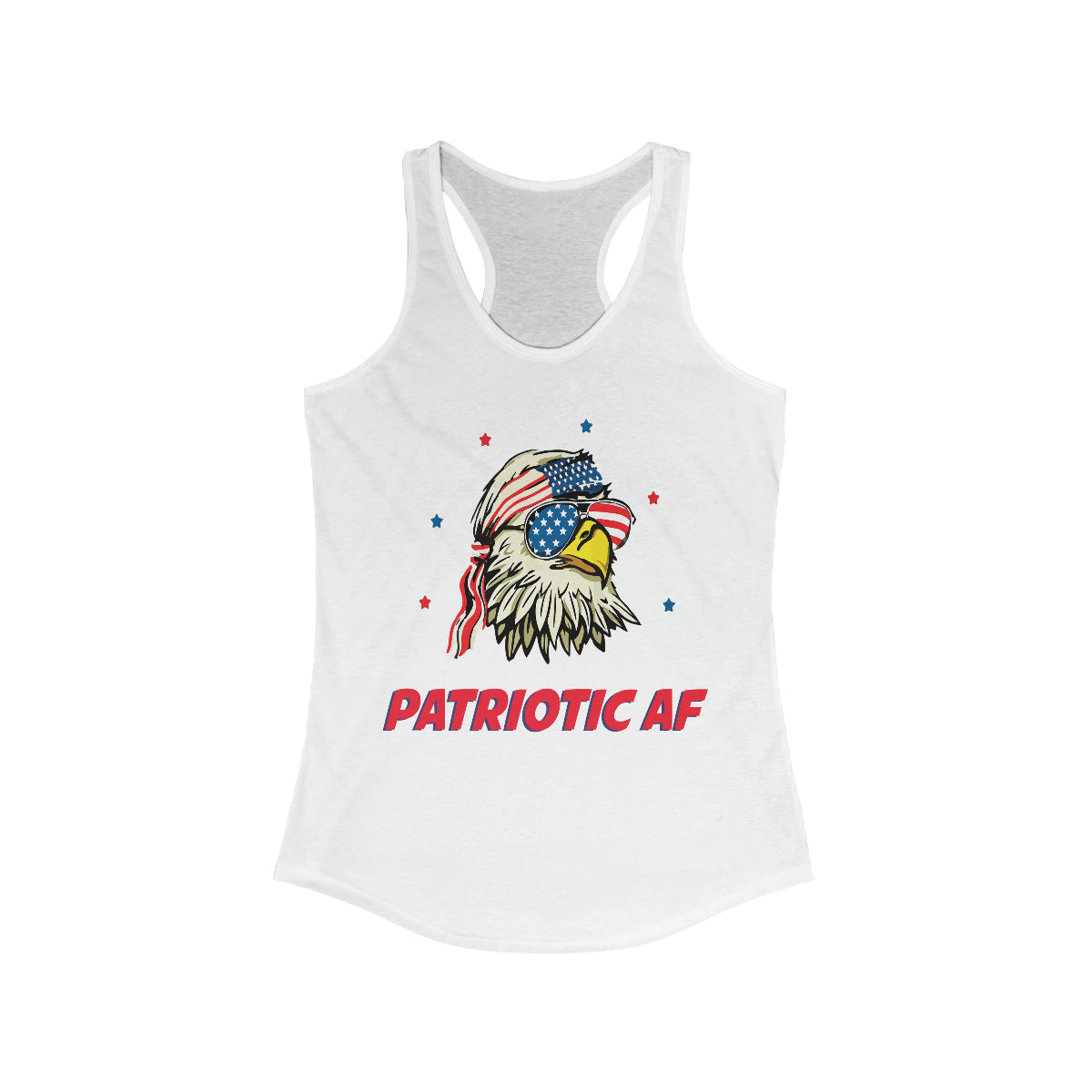 Patriotic AF with American Eagle | Women's Racerback Tank - Rise of The New Media