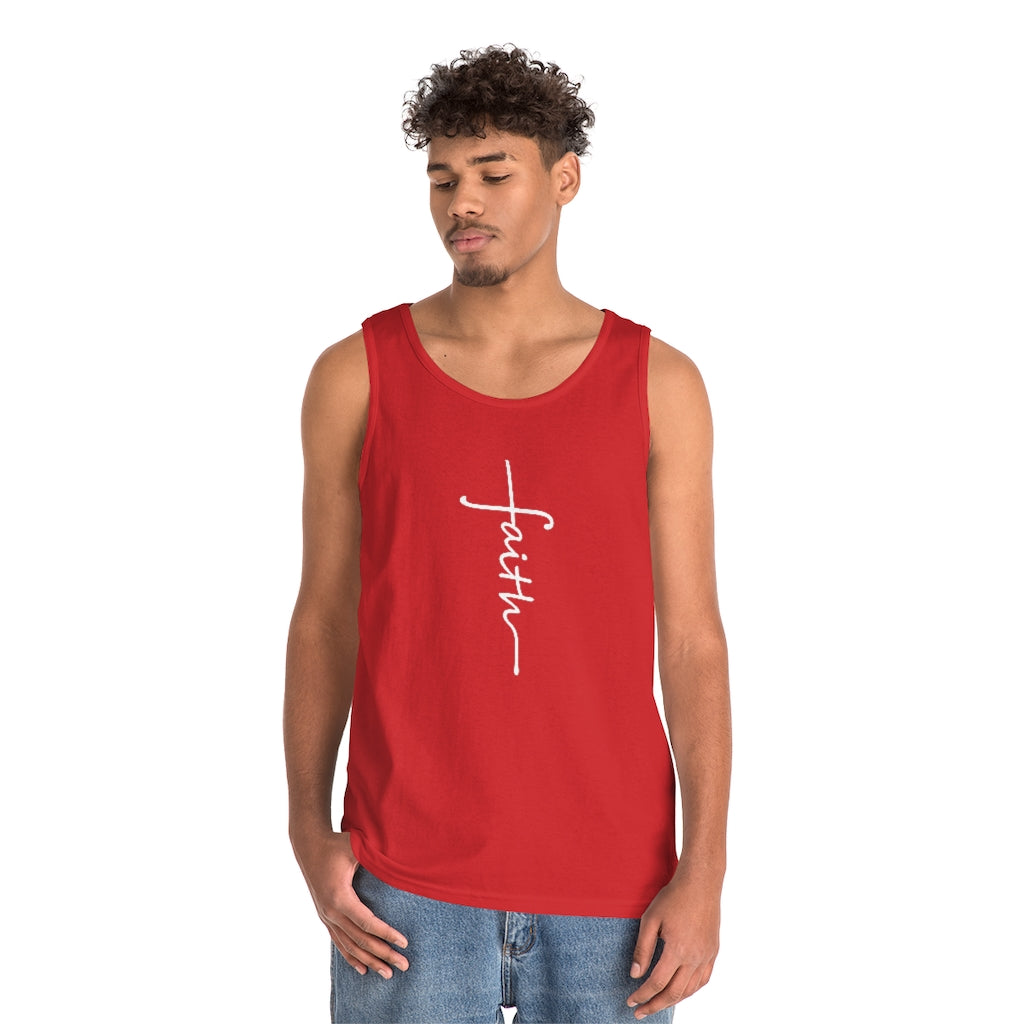 Faith | Men's Heavy Cotton Tank Top - Rise of The New Media