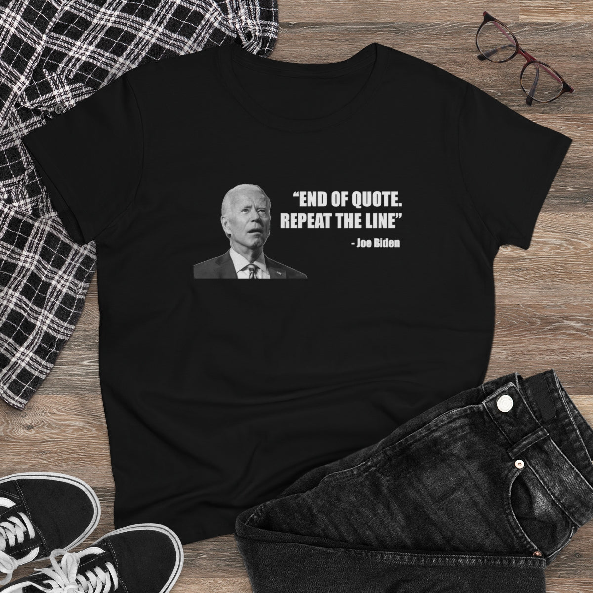 End Of Quote Repeat The Line | Women's Tee - Rise of The New Media