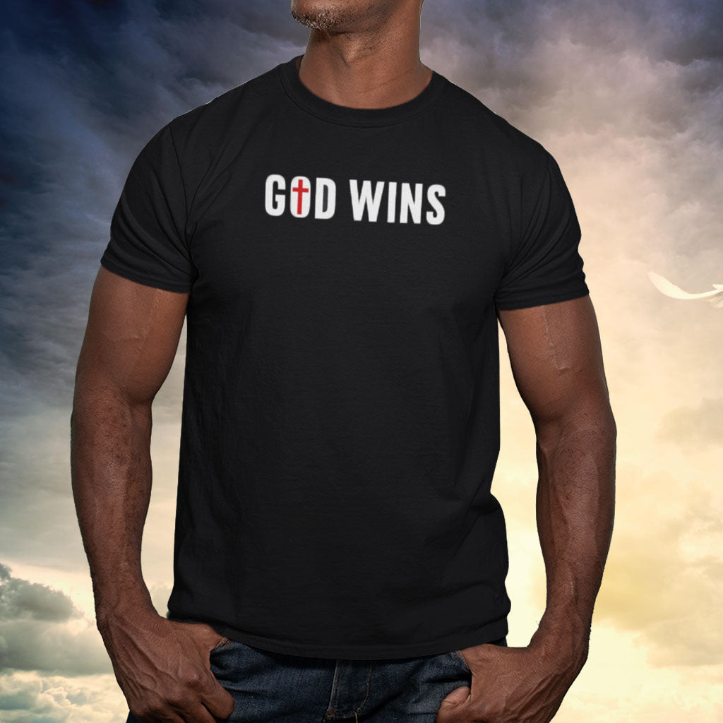 God Wins | Mens/Unisex Short Sleeve T-Shirt - Rise of The New Media