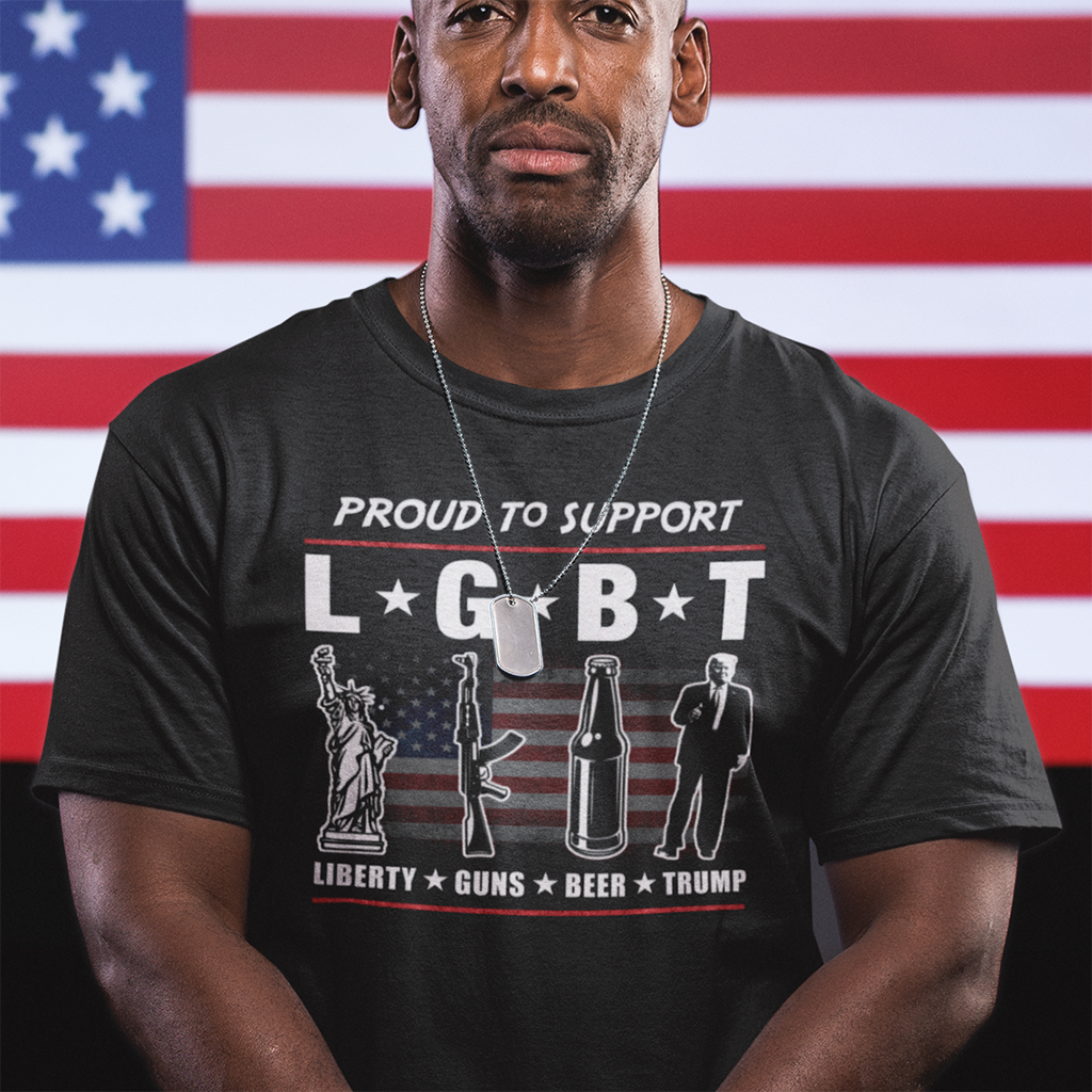 Proud to Support LGBT | Mens/Unisex Short Sleeve T-Shirt - Rise of The New Media