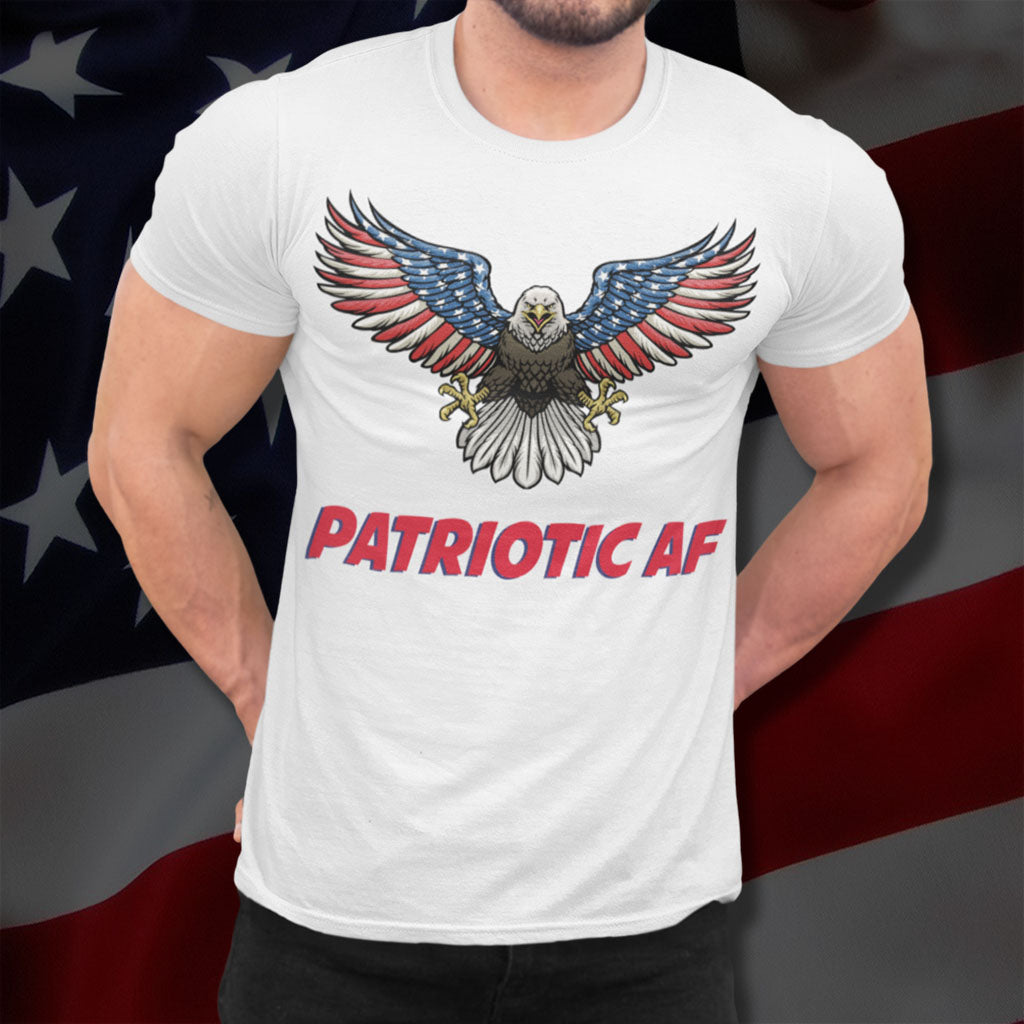 Patriotic AF with American Eagle 2 | Mens/Unisex Short Sleeve T-Shirt - Rise of The New Media