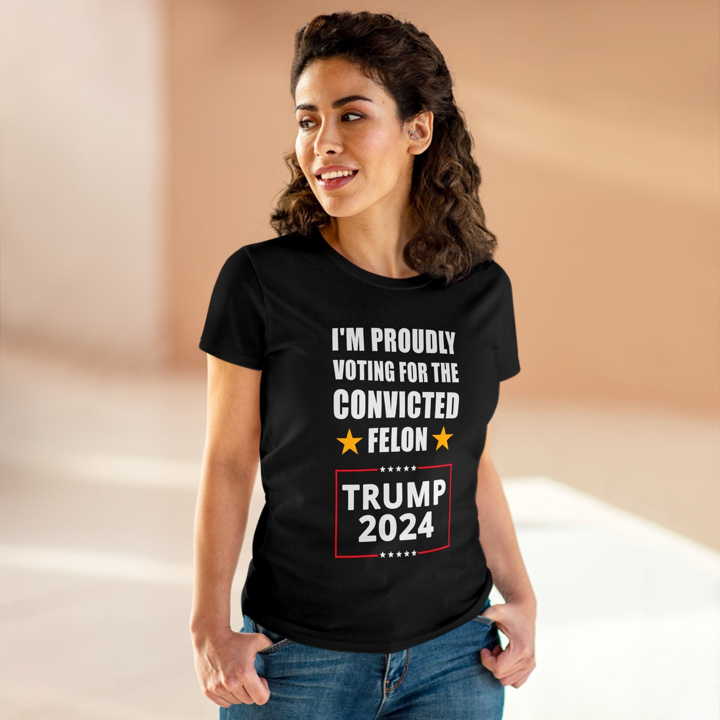 I'm Proudly Voting For The Convicted Felon | Women's Tee