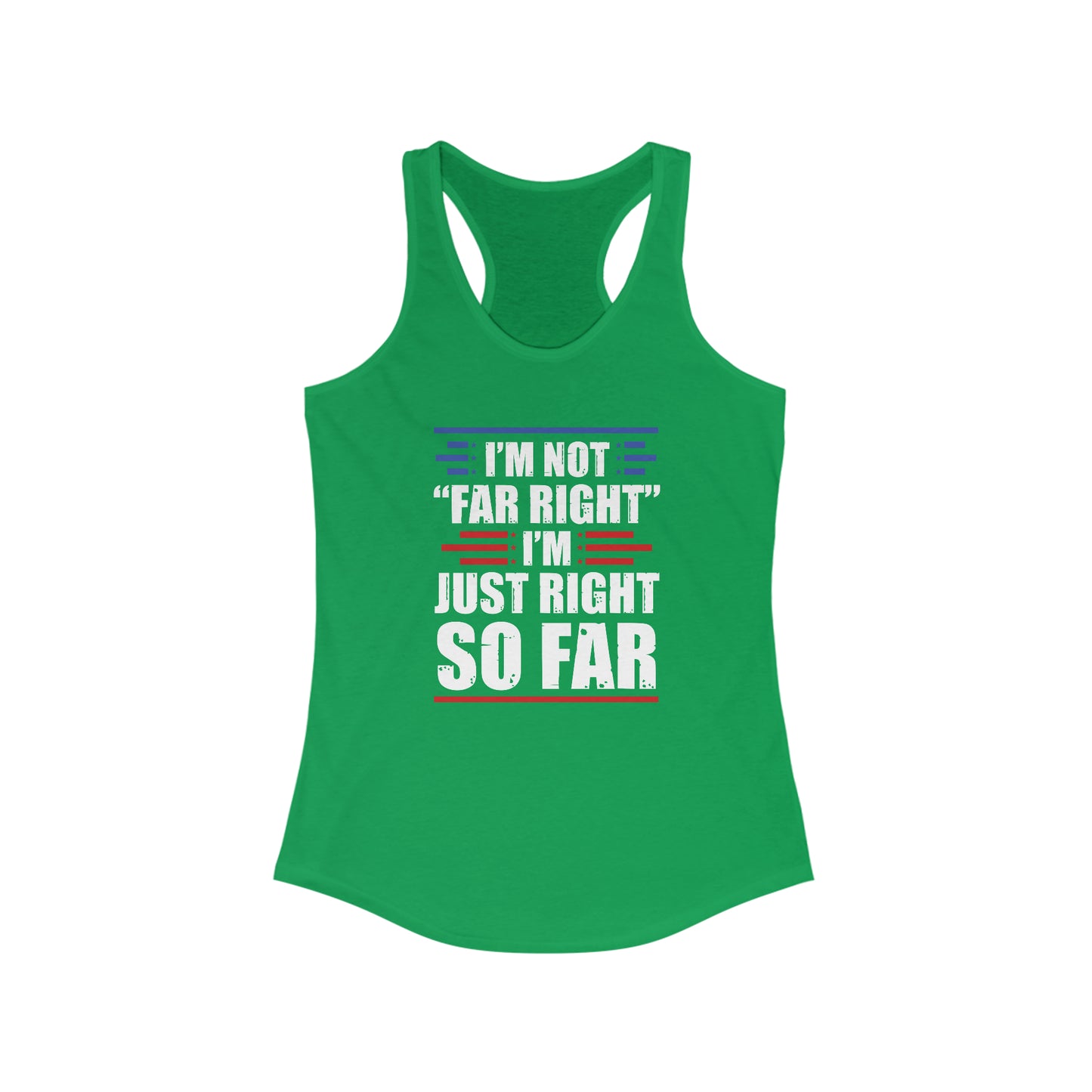 I'm Not "Far Right" I'm Just Right So Far | Women's Racerback Tank