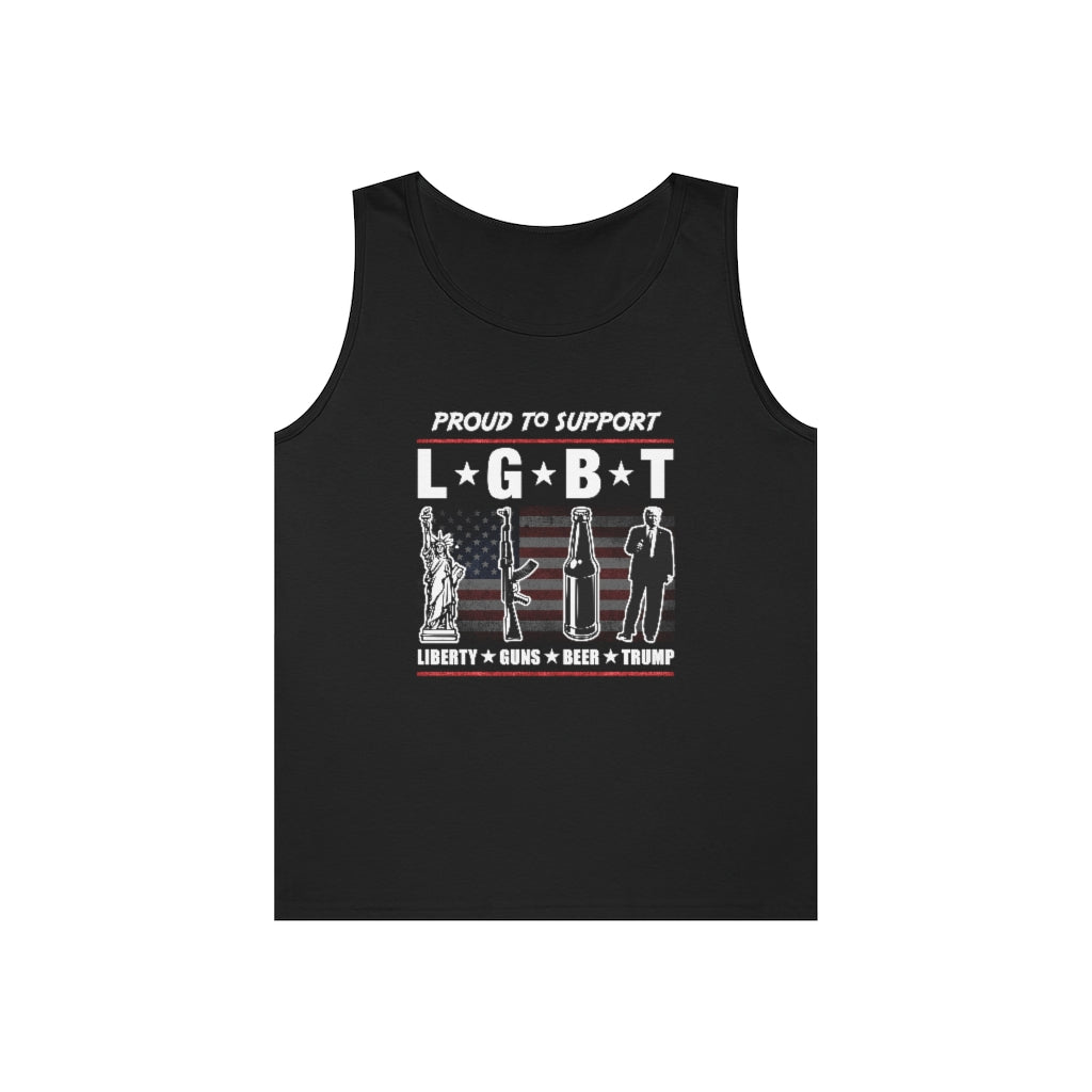 Proud to Support LGBT | Men's Heavy Cotton Tank Top - Rise of The New Media