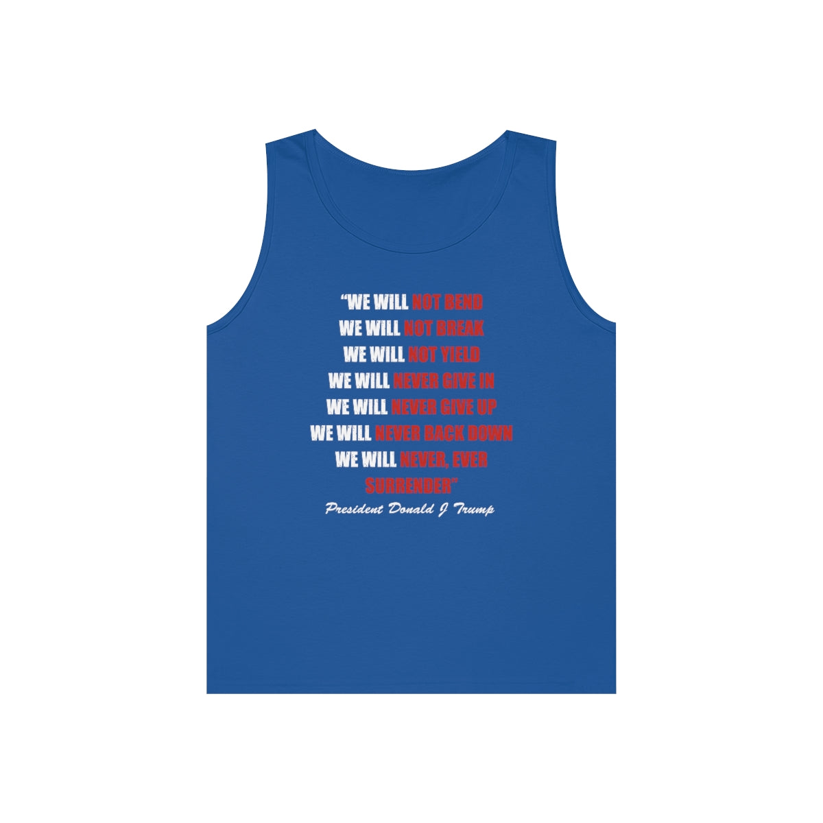 We Will Not Bend.. | Men's Heavy Cotton Tank Top - Rise of The New Media