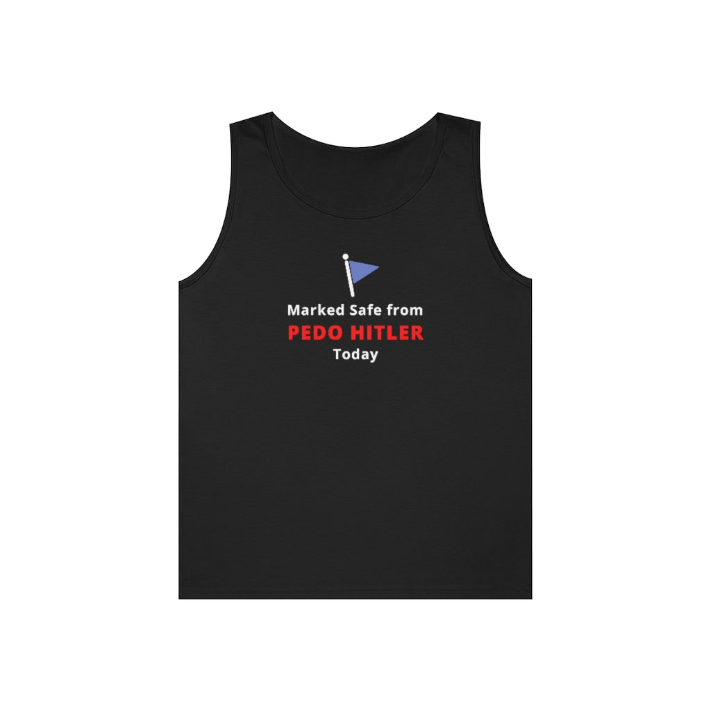 Marked Safe From Pedo Hitler | Men's Heavy Cotton Tank Top - Rise of The New Media
