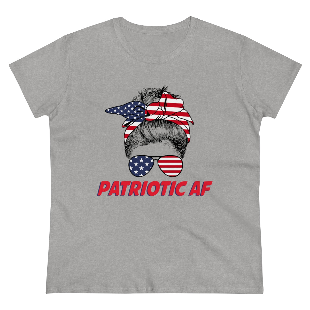 Patriotic AF with USA Mom | Women's Tee - Rise of The New Media