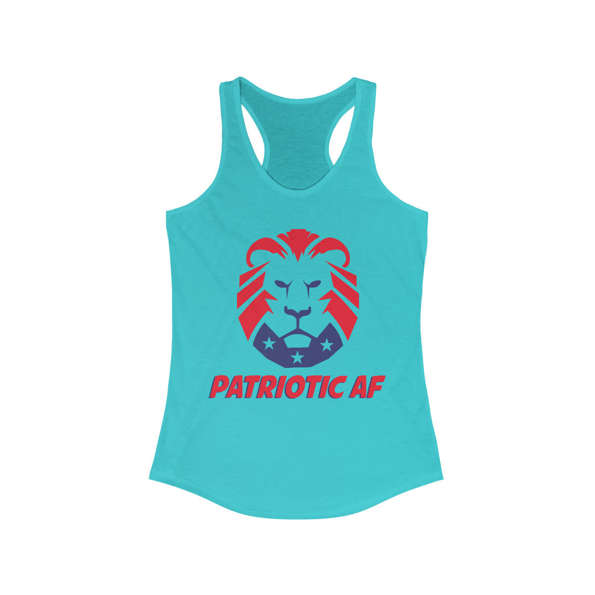 Patriotic AF with MAGA Lion | Women's Racerback Tank - Rise of The New Media