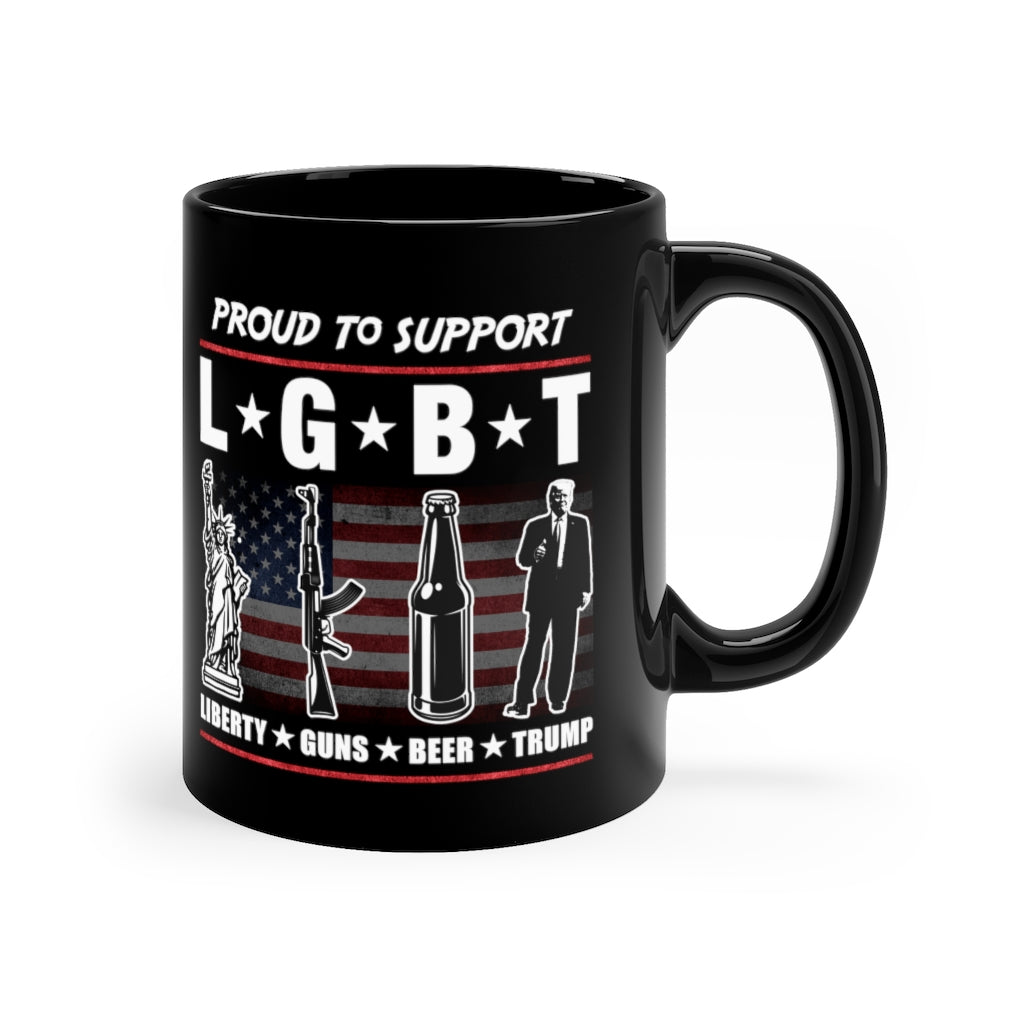 Proud to Support LGBT | 11oz Black Mug - Rise of The New Media