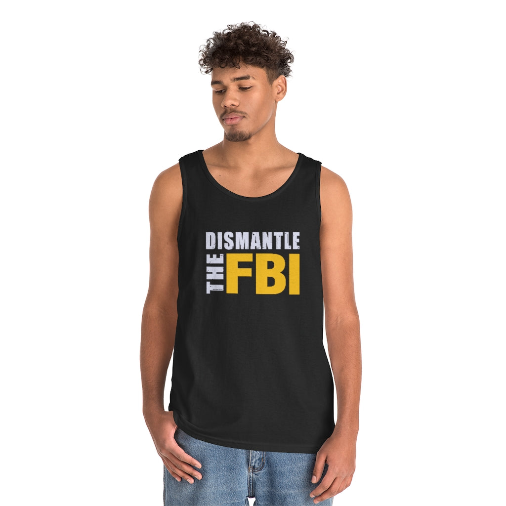 Dismantle The FBI | Men's Heavy Cotton Tank Top - Rise of The New Media