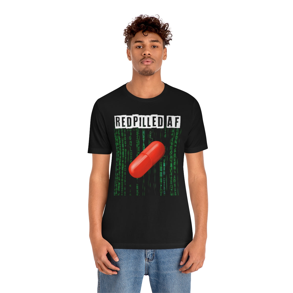 Red Pilled AF | Mens/Unisex Short Sleeve T-Shirt - Rise of The New Media