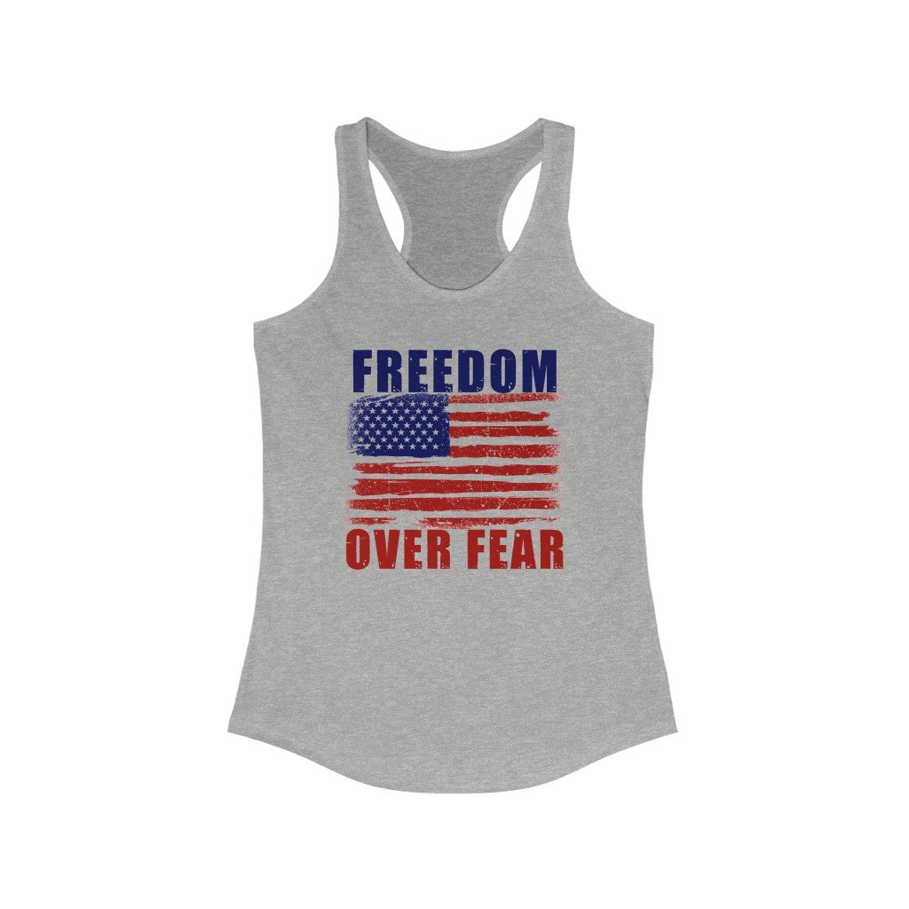 Freedom Over Fear | Women's Racerback Tank - Rise of The New Media