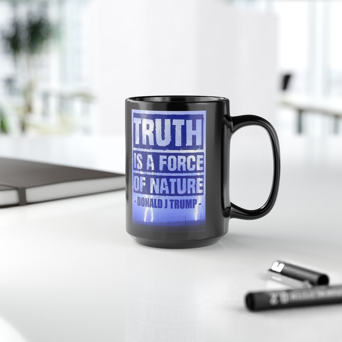 Truth Is A Force Of Nature | 15oz Black Mug - Rise of The New Media