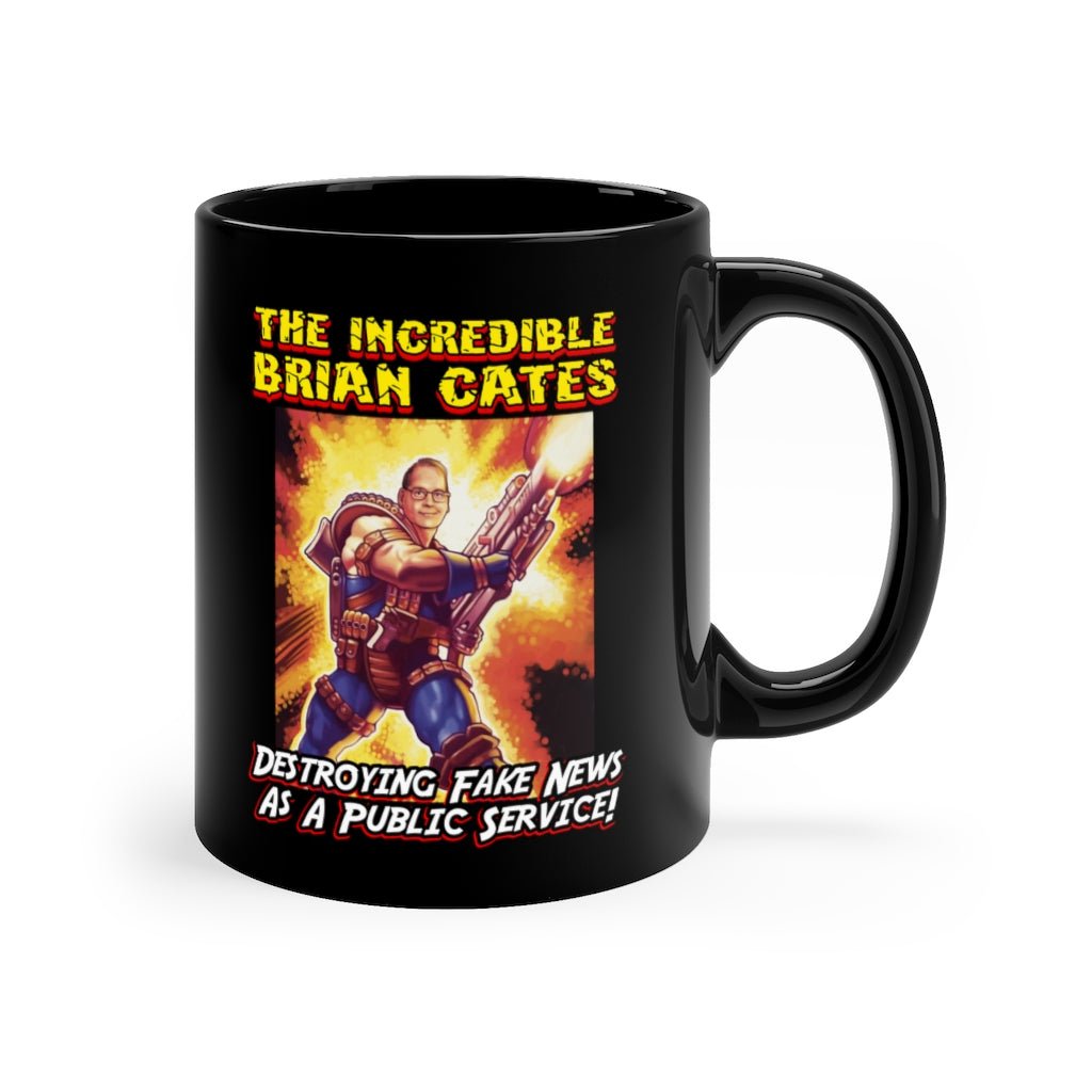 Brian Cates Superhero | 11oz Black Mug - Rise of The New Media