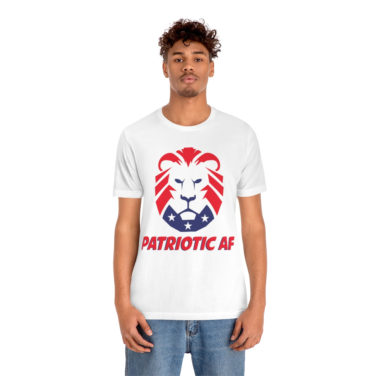 Patriotic AF with MAGA Lion | Mens/Unisex Short Sleeve T-Shirt - Rise of The New Media