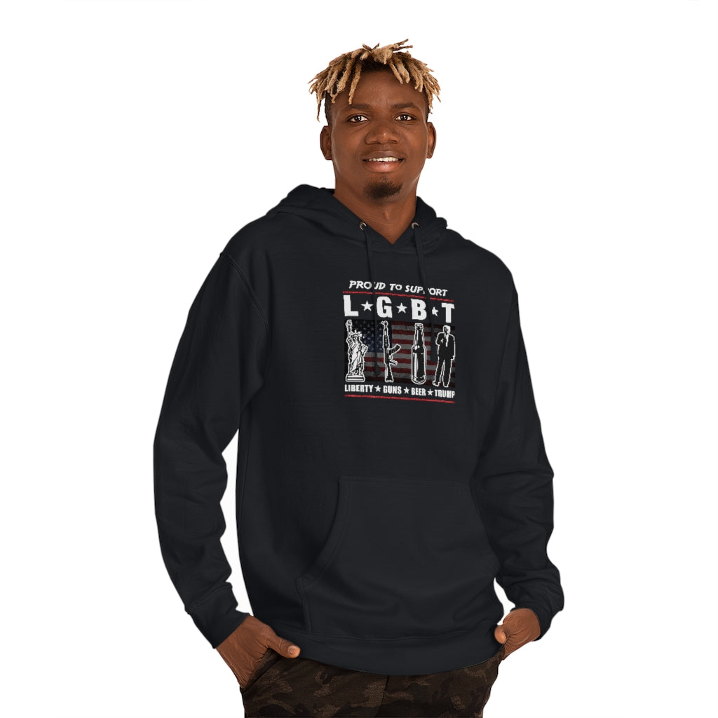Proud To Support LGBT | Unisex Hooded Sweatshirt - Rise of The New Media