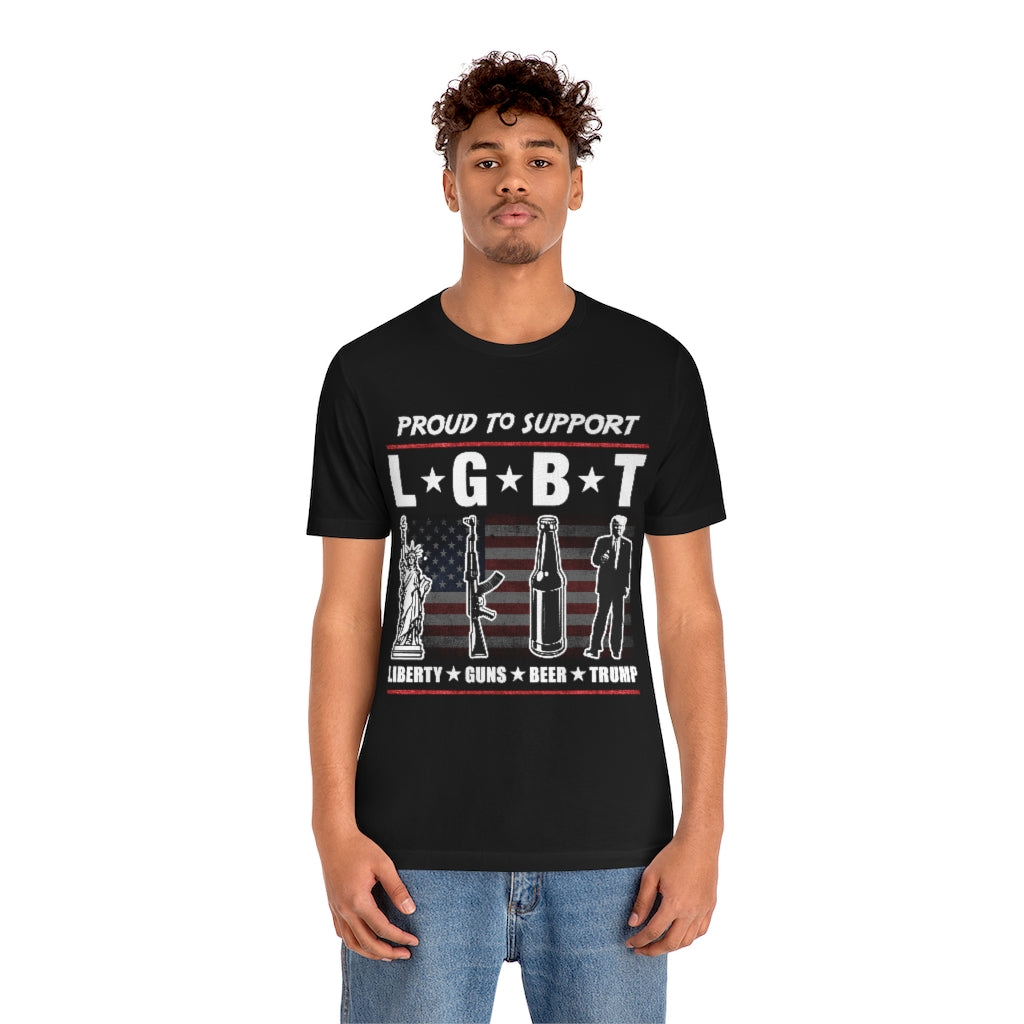 Proud to Support LGBT | Mens/Unisex Short Sleeve T-Shirt - Rise of The New Media