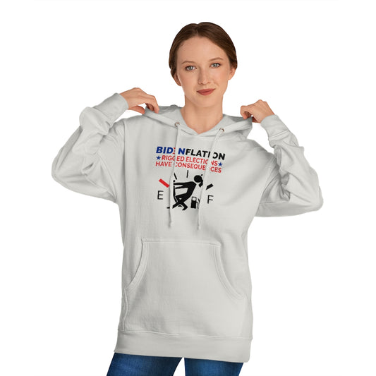 Bidenflation - Rigged Elections Have Consequences | Unisex Hooded Sweatshirt - Rise of The New Media