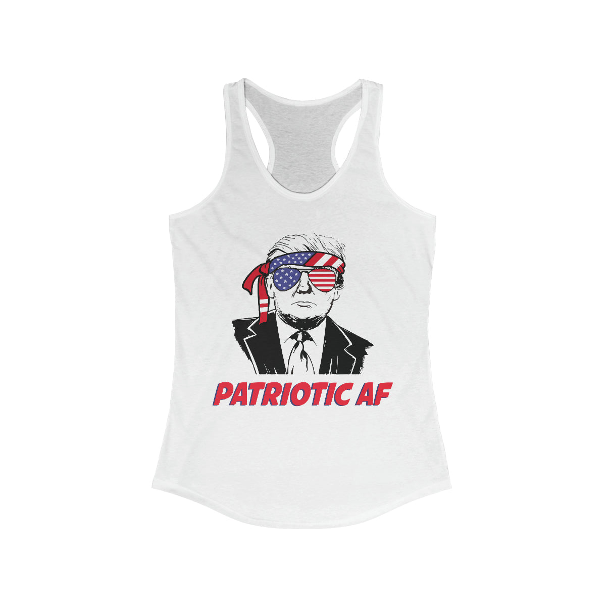 Patriotic AF with Trump | Women's Racerback Tank - Rise of The New Media