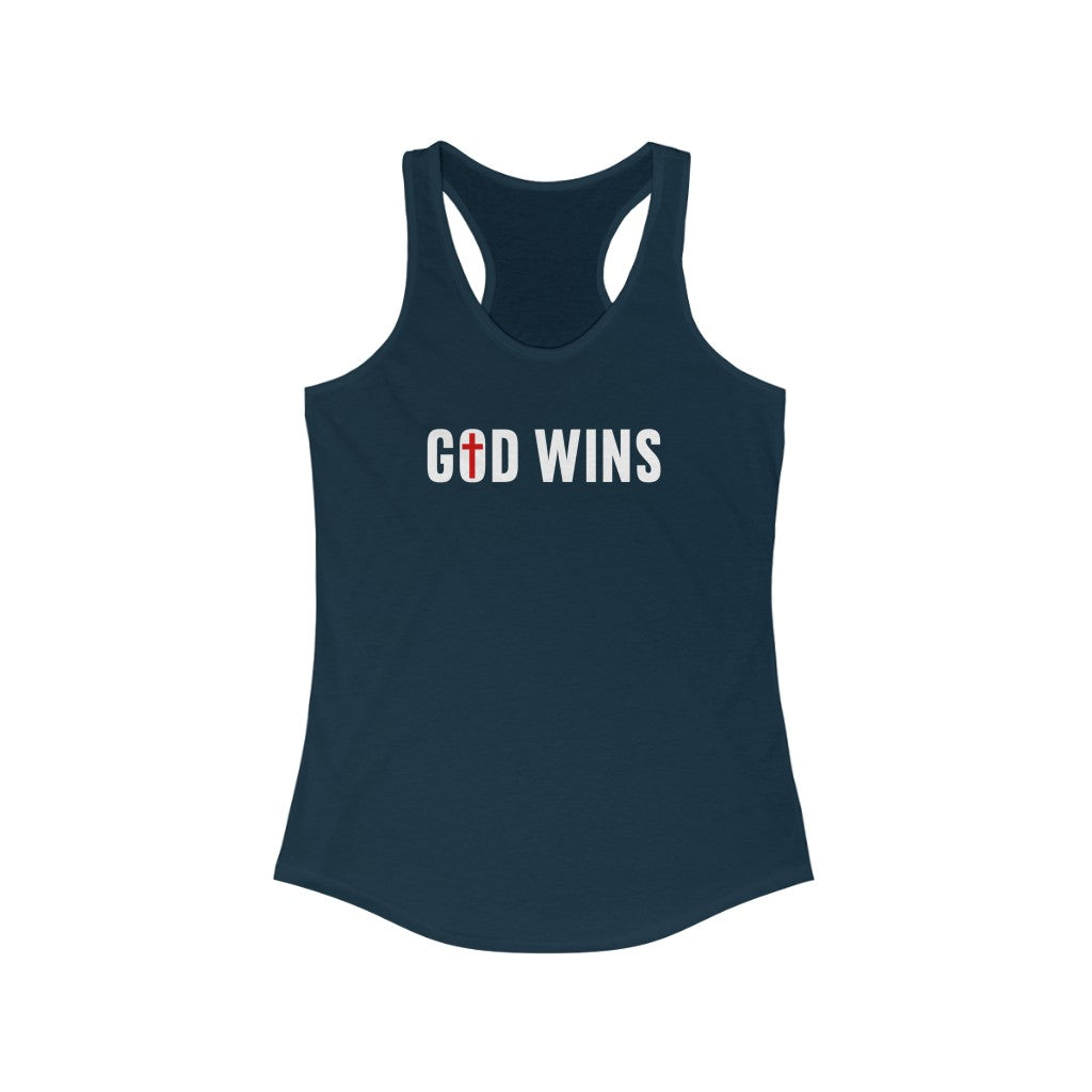 God Wins | Women's Racerback Tank - Rise of The New Media