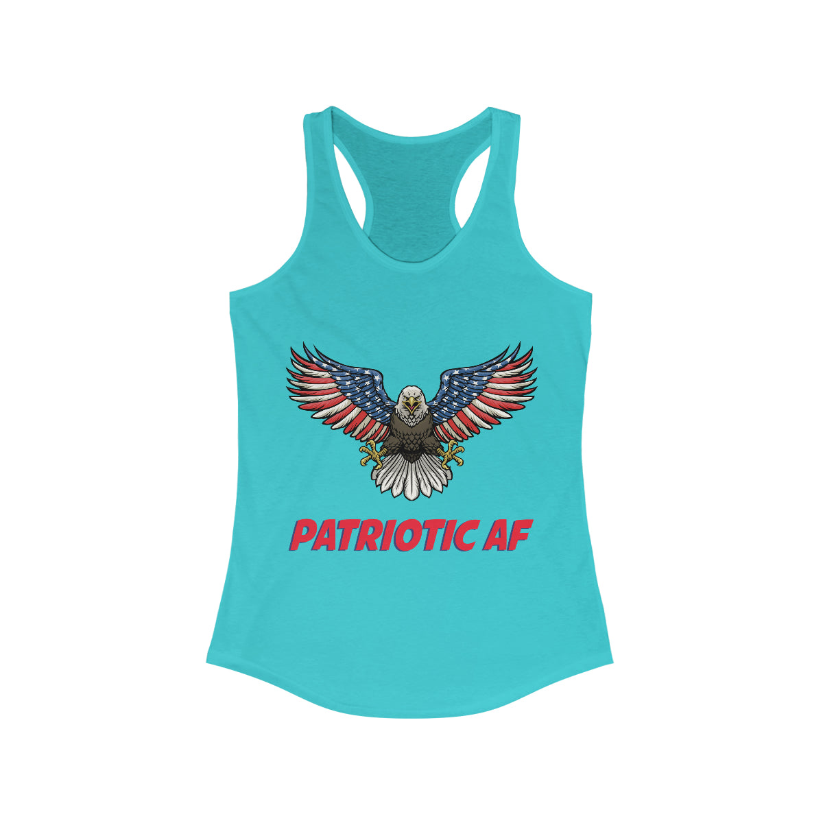 Patriotic AF with American Eagle 2 | Women's Racerback Tank - Rise of The New Media