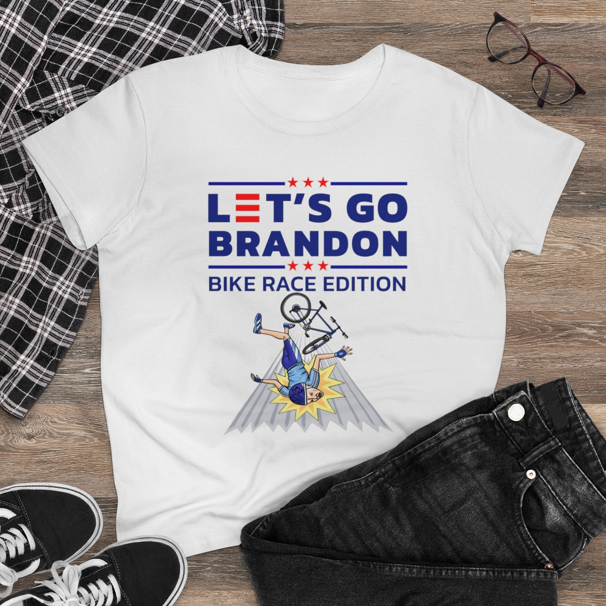 Let's Go Brandon Bike Race Edition | Women's Tee - Rise of The New Media