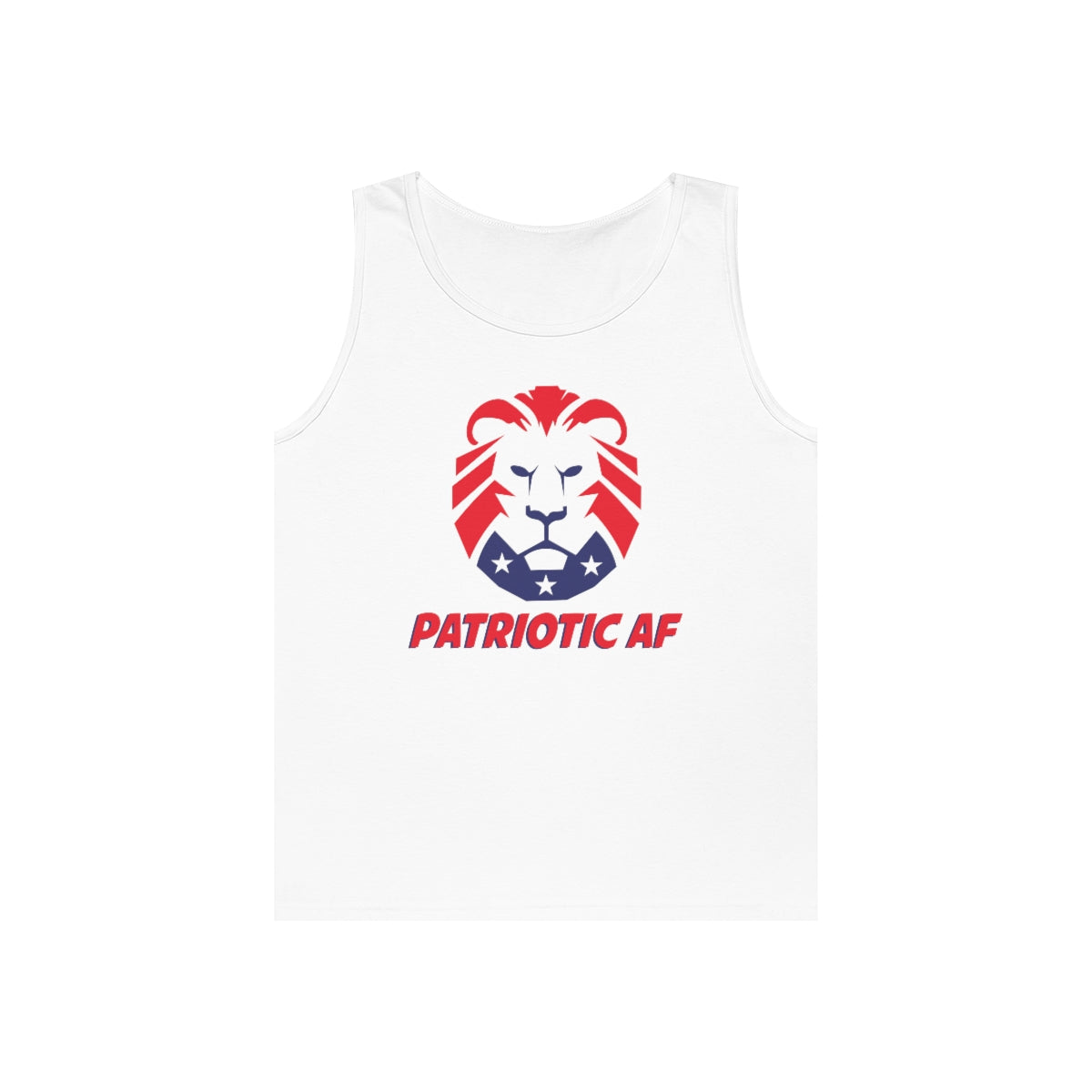 Patriotic AF with MAGA Lion | Men's Heavy Cotton Tank Top - Rise of The New Media